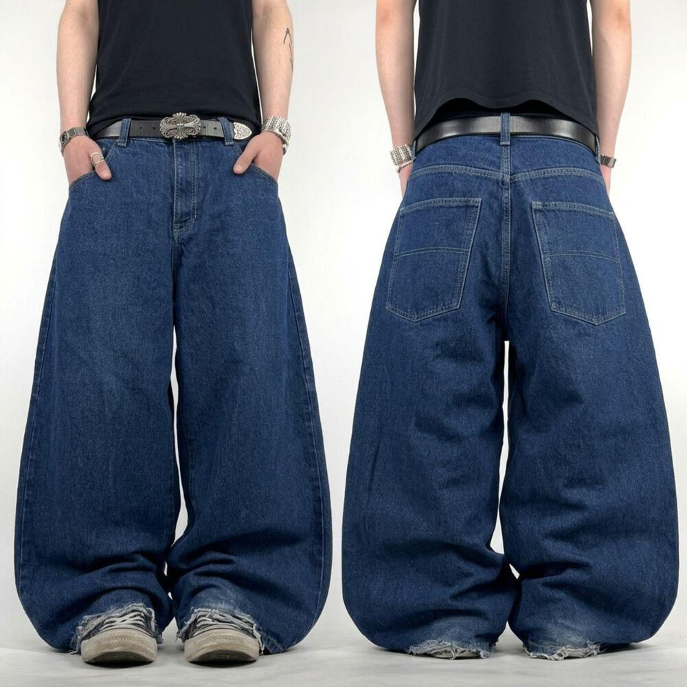 Vintage y2k faded embroidered grunge skater baggy wide leg rare jeans